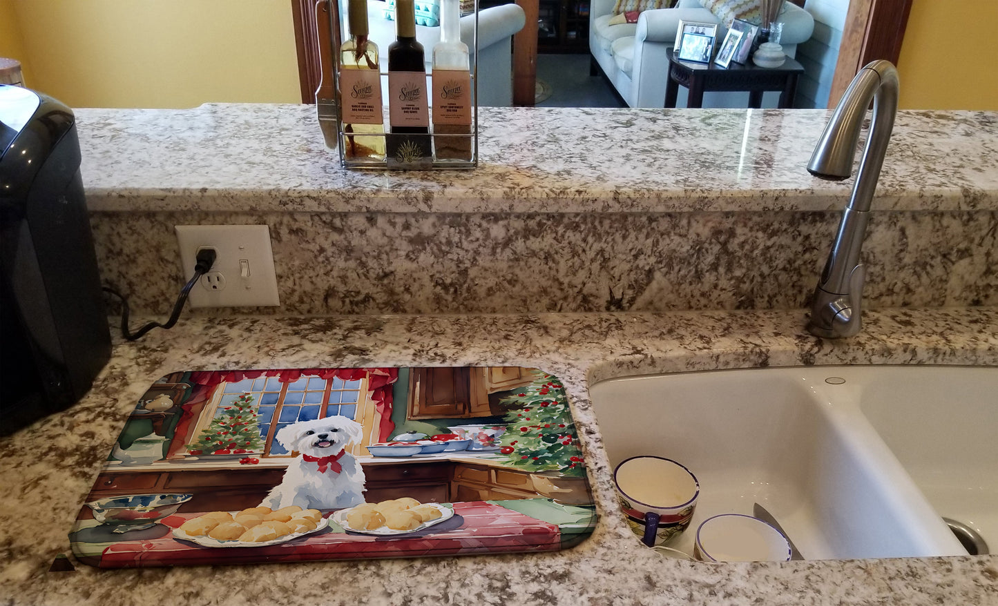 Maltese Christmas Cookies Dish Drying Mat