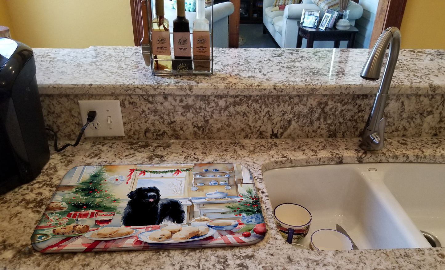 Newfoundland Christmas Cookies Dish Drying Mat