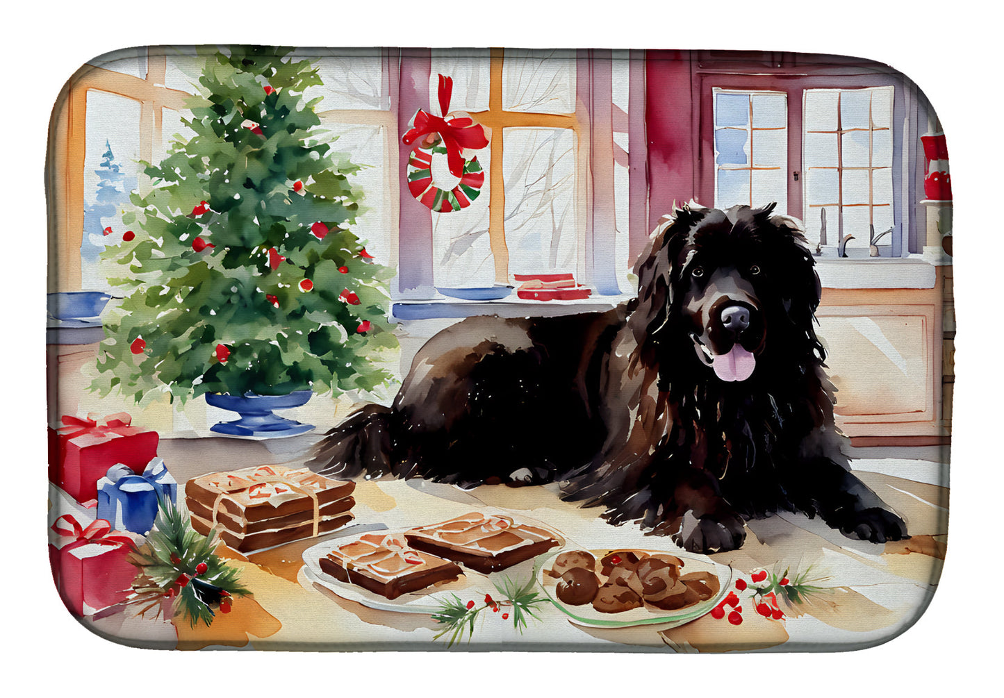 Buy this Newfoundland Christmas Cookies Dish Drying Mat