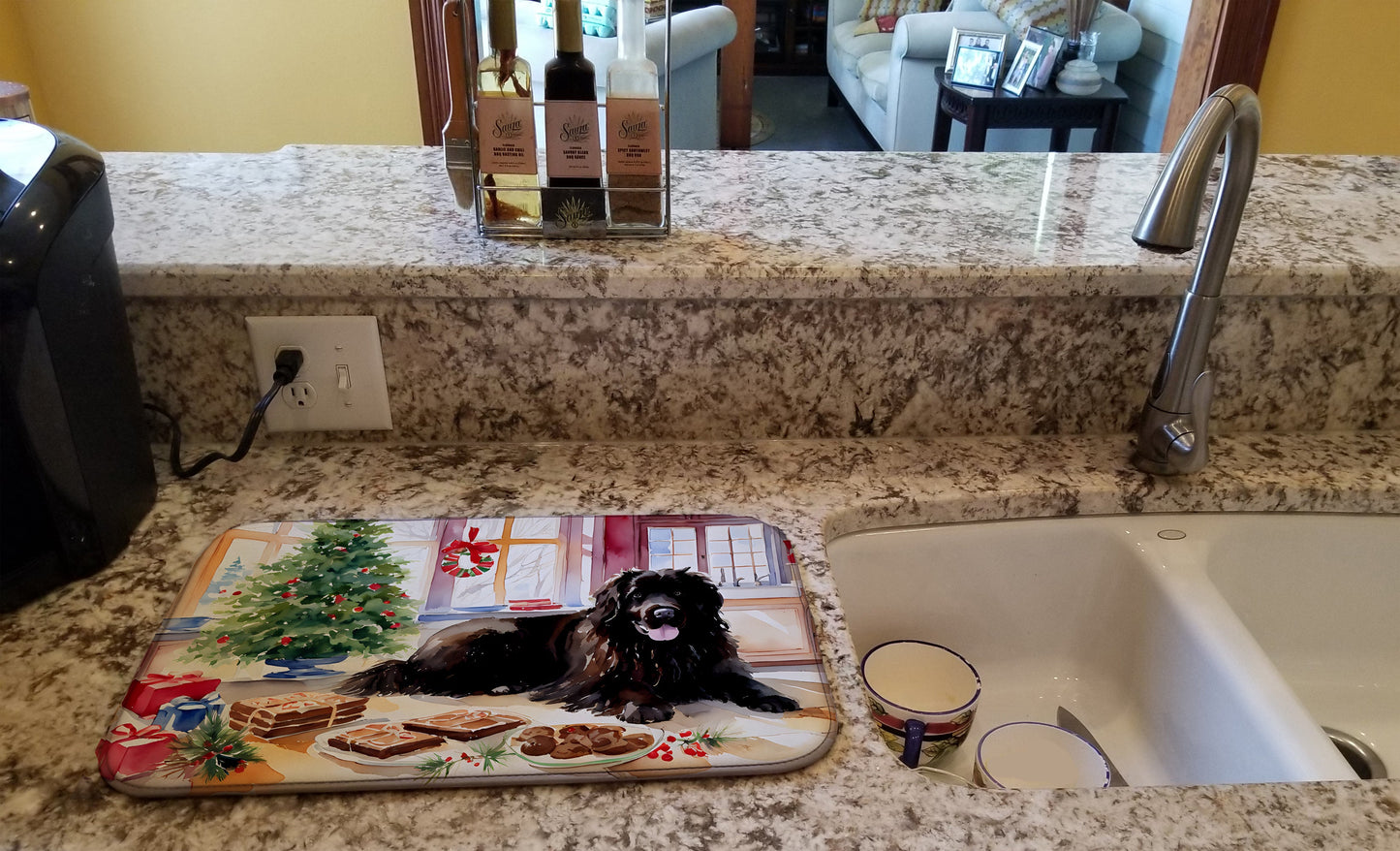 Newfoundland Christmas Cookies Dish Drying Mat
