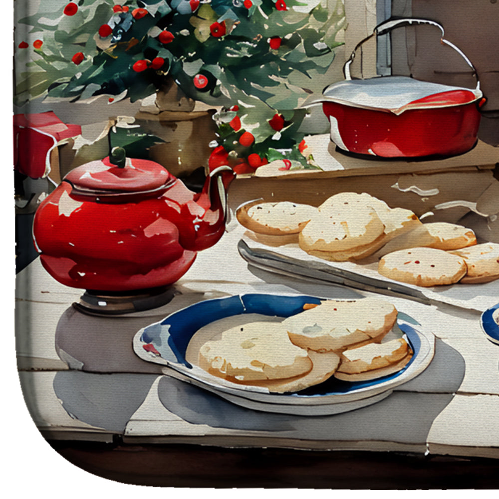 Old English Sheepdog Christmas Cookies Dish Drying Mat