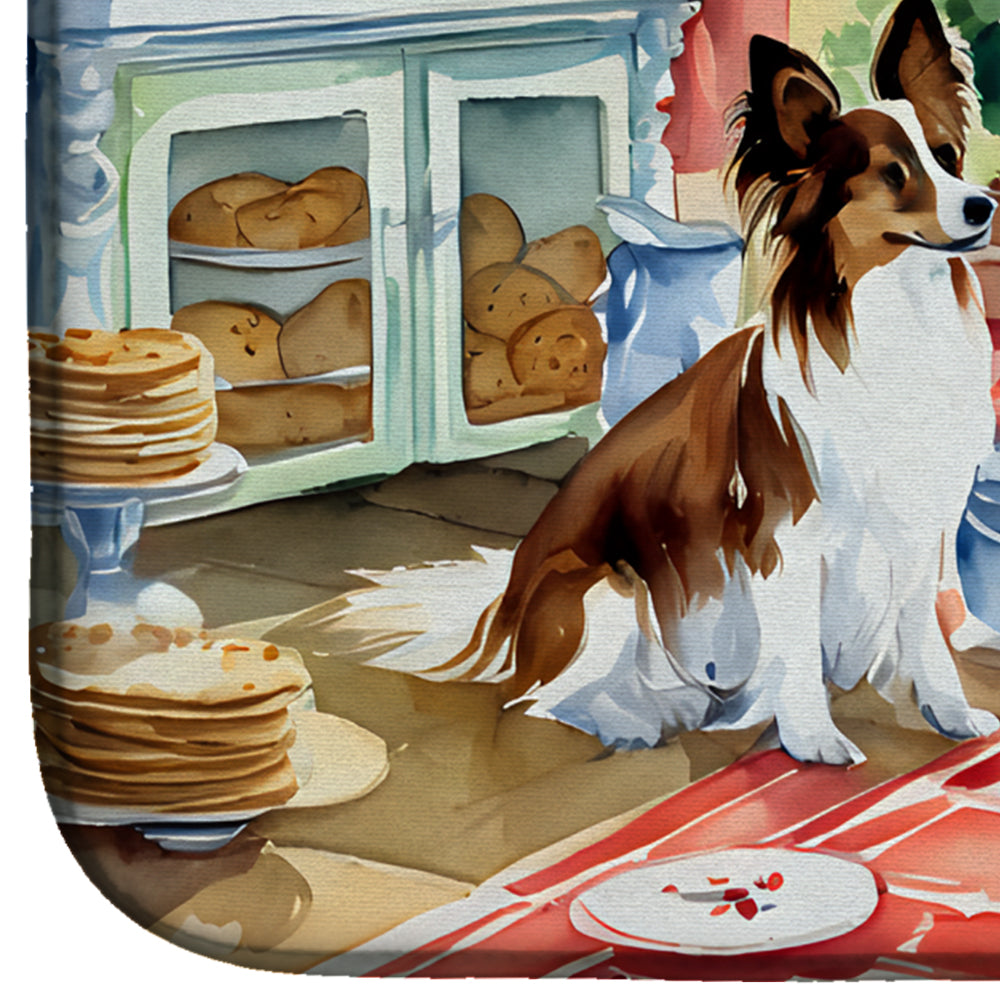 Papillon Christmas Cookies Dish Drying Mat