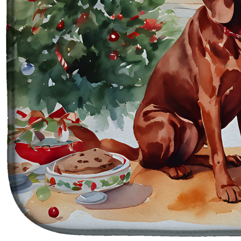 Redbone Coonhound Christmas Cookies Dish Drying Mat