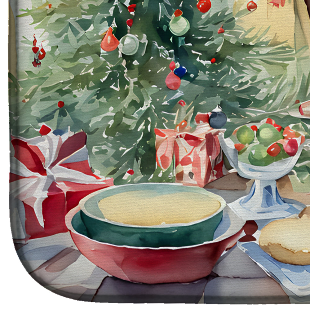 Schnauzer Christmas Cookies Dish Drying Mat