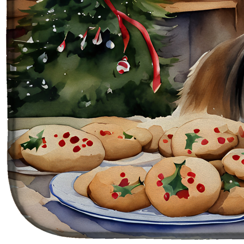 Sheltie Christmas Cookies Dish Drying Mat