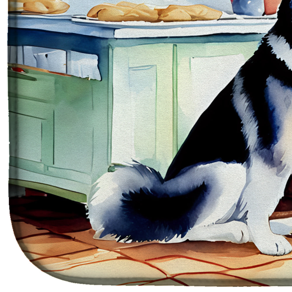 Siberian Husky Christmas Cookies Dish Drying Mat