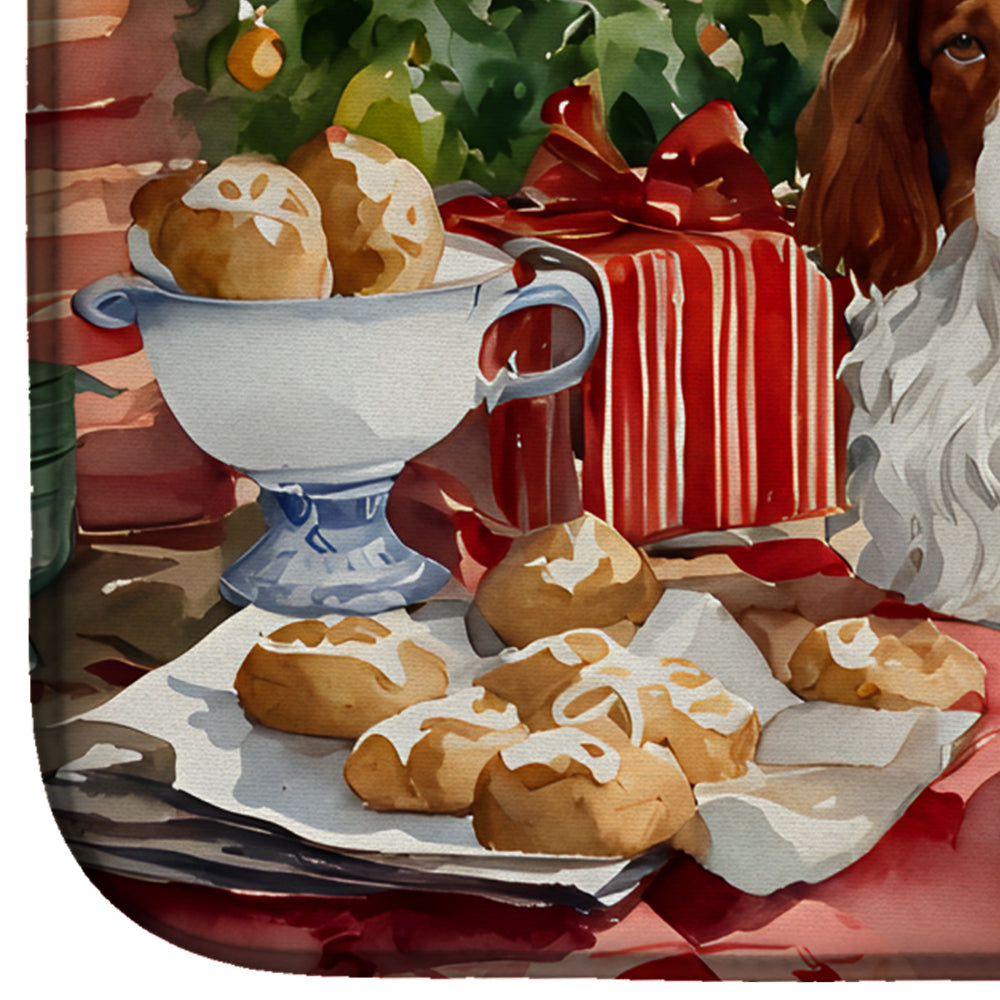 Welsh Springer Spaniel Christmas Cookies Dish Drying Mat