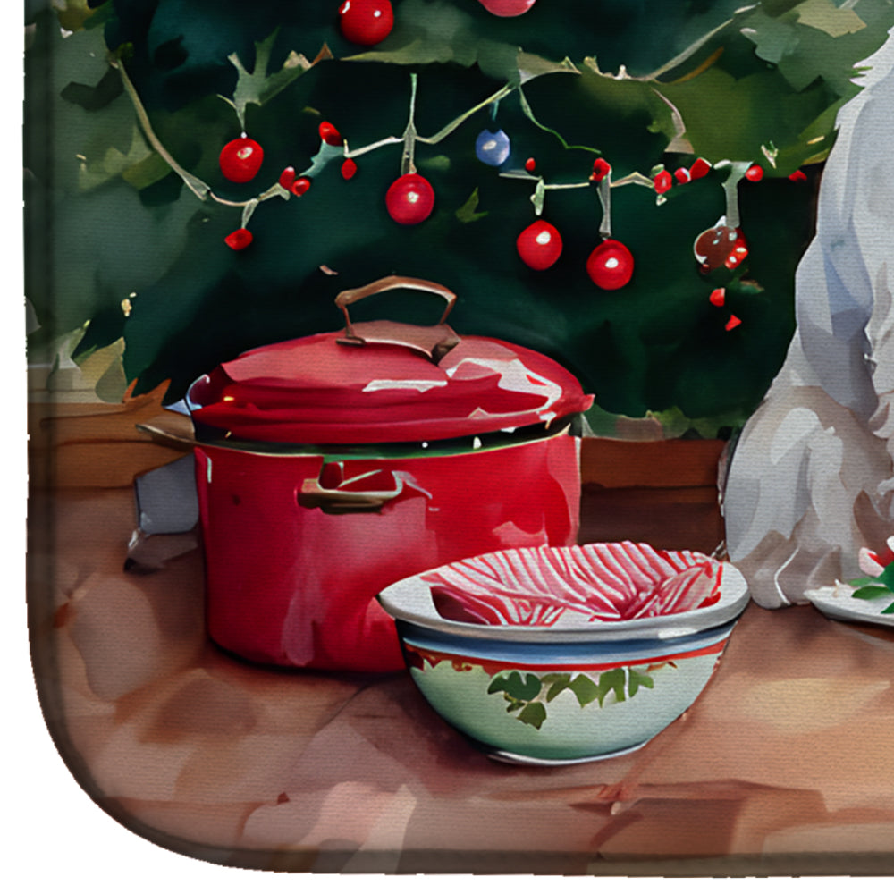 Westie Christmas Cookies Dish Drying Mat