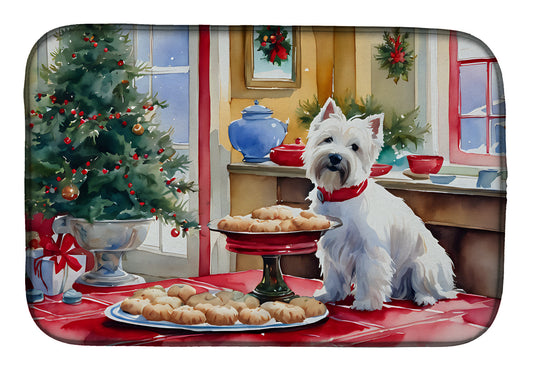 Buy this Westie Christmas Cookies Dish Drying Mat