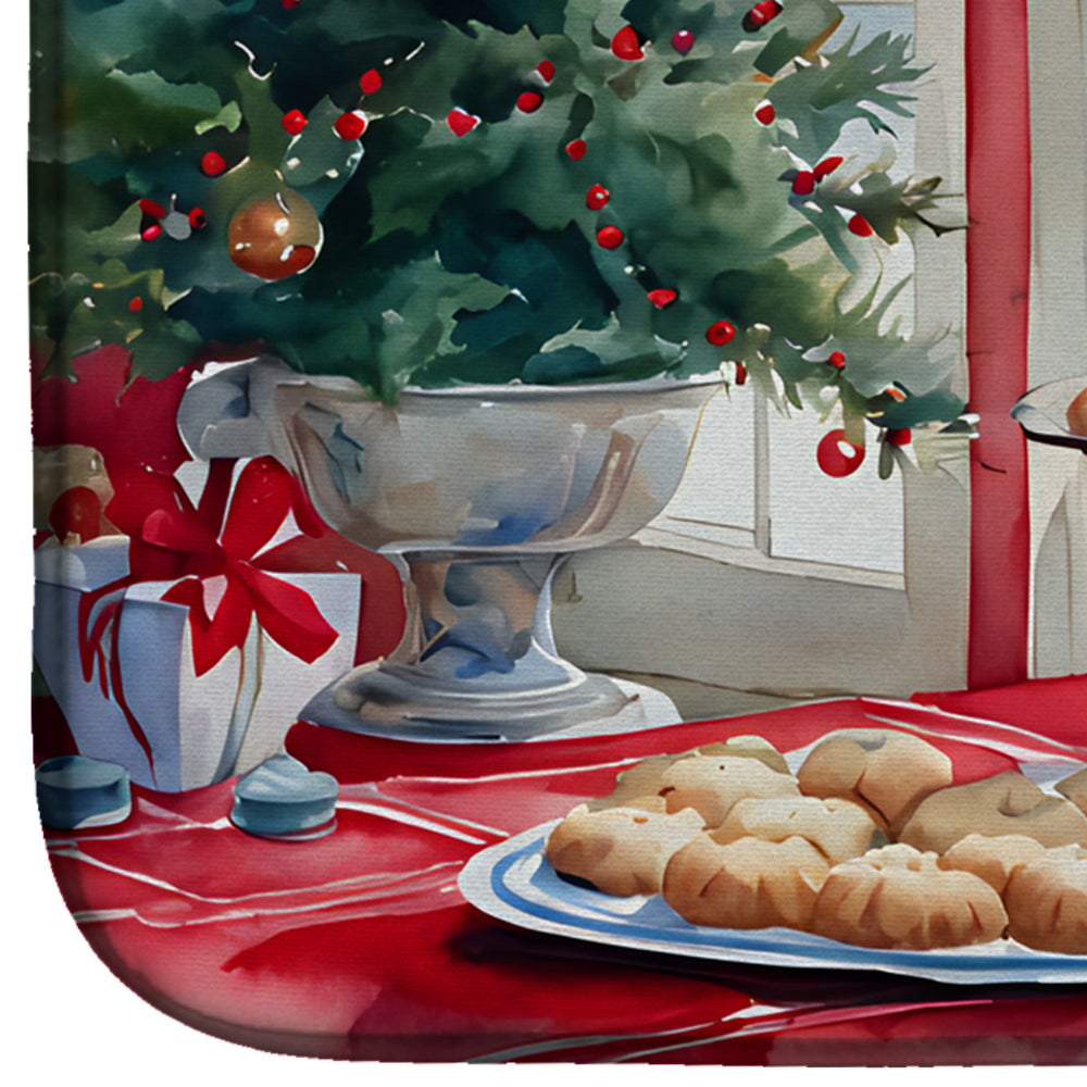Westie Christmas Cookies Dish Drying Mat
