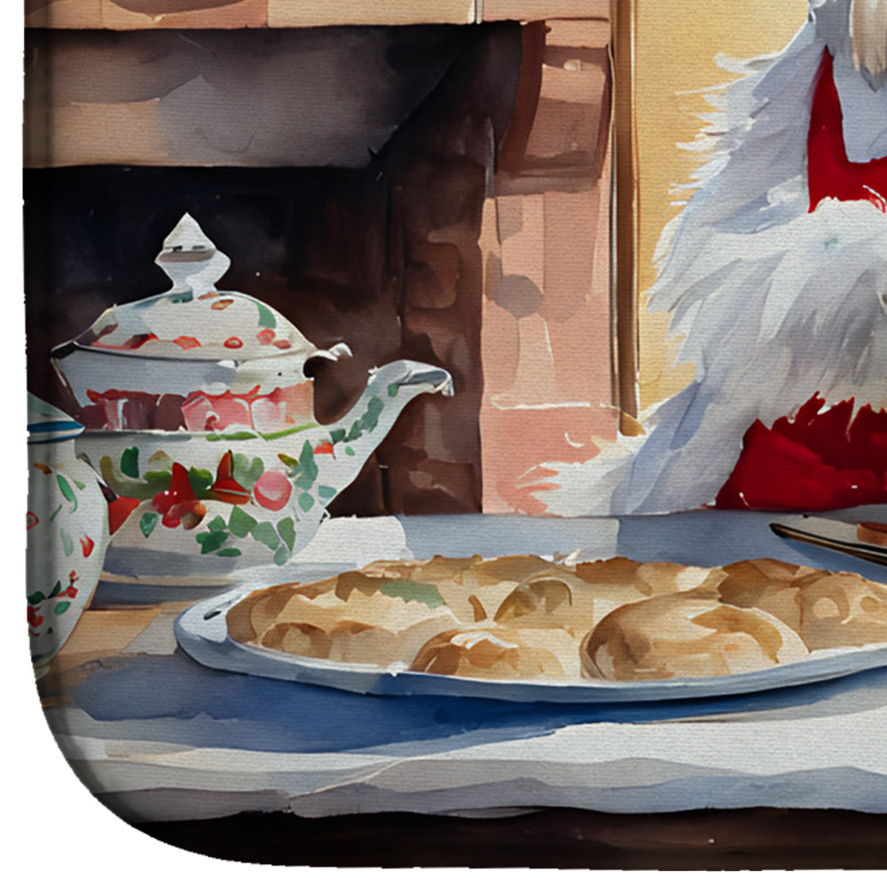 Westie Christmas Cookies Dish Drying Mat