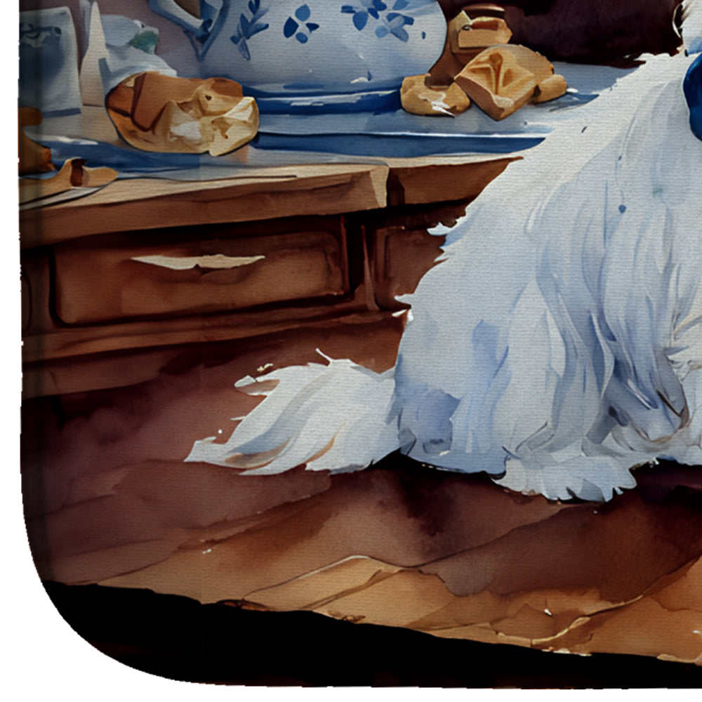 Westie Christmas Cookies Dish Drying Mat