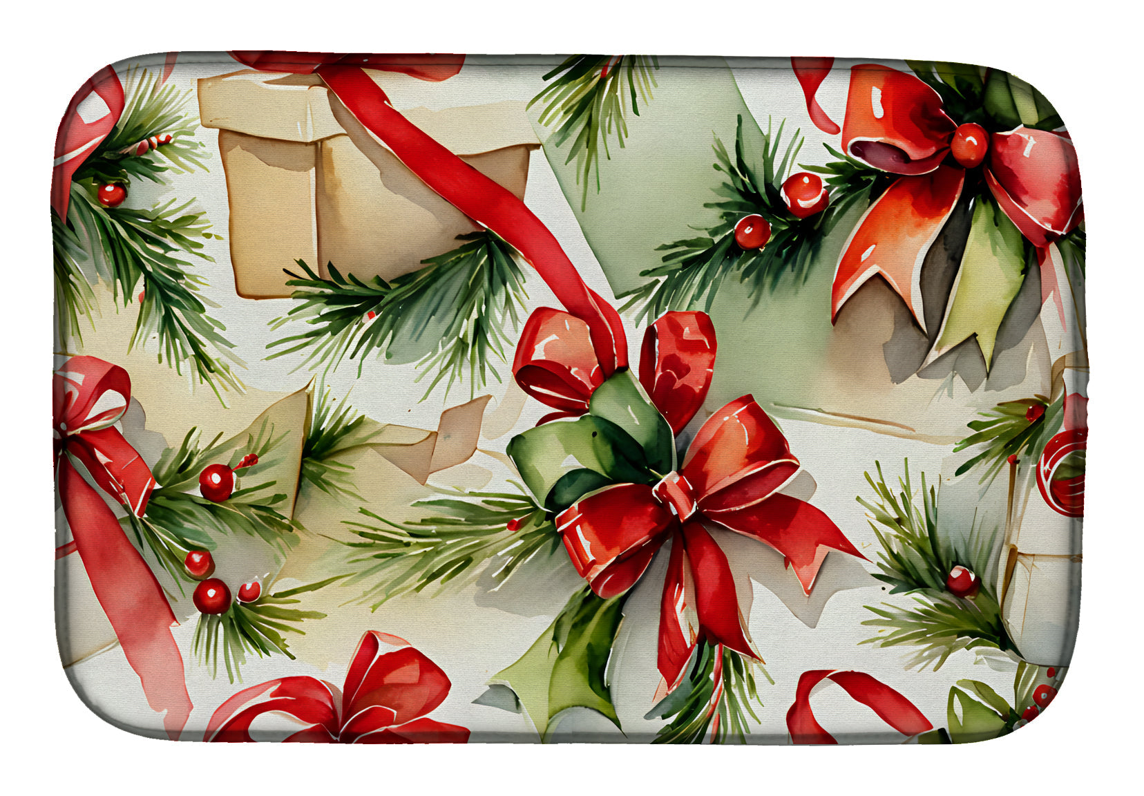 Buy this Christmas Bows & Ribbons Dish Drying Mat