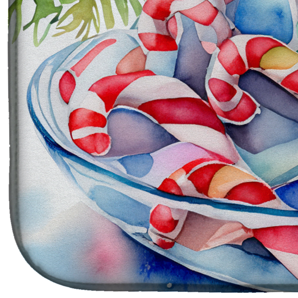 Christmas Candy Canes Dish Drying Mat