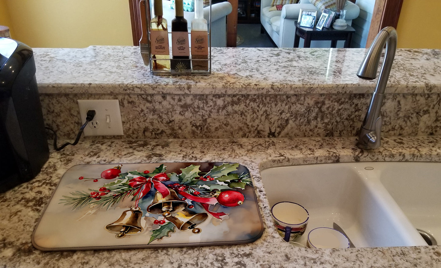 Christmas Bells Dish Drying Mat