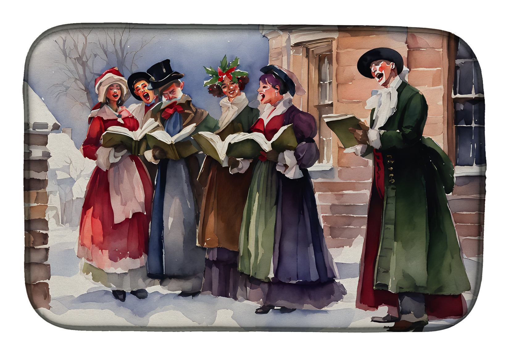 Buy this Christmas Carolers Dish Drying Mat
