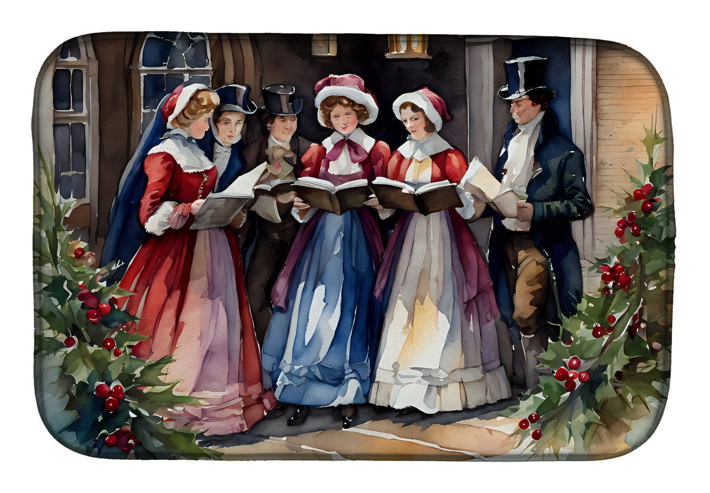Buy this Christmas Carolers Dish Drying Mat