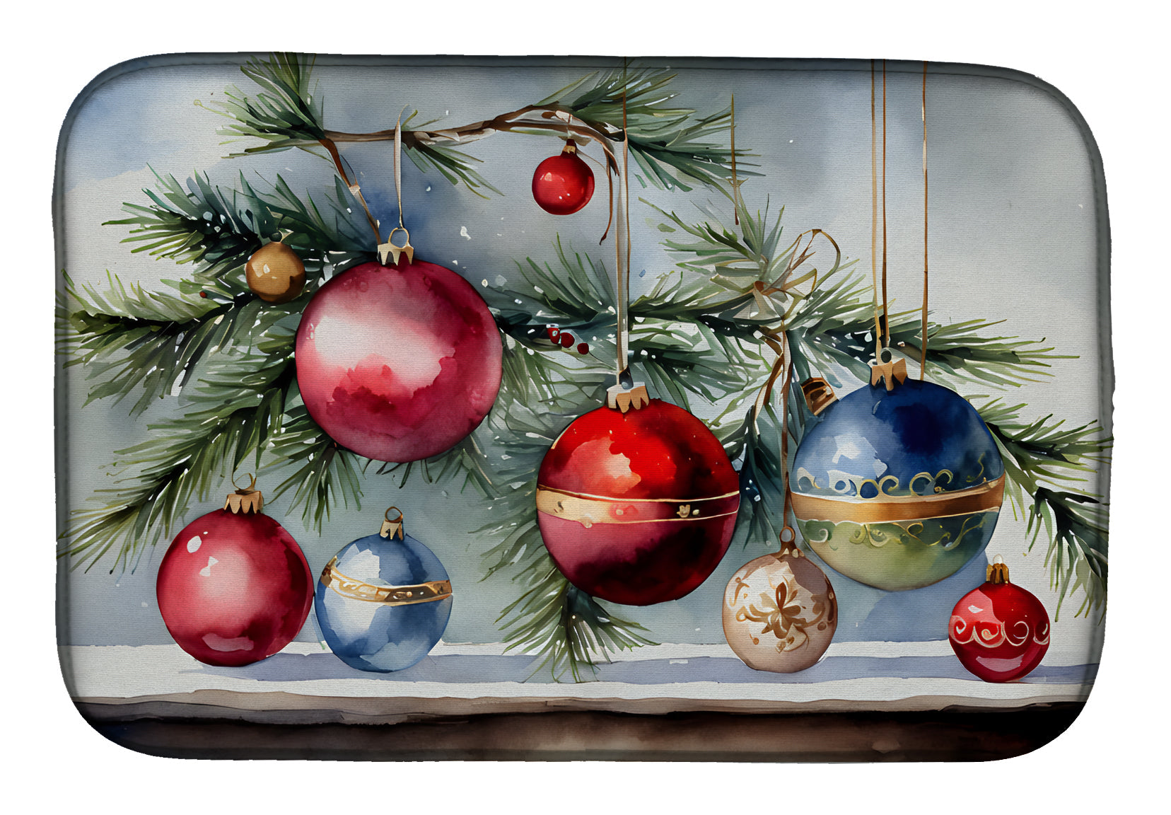 Buy this Christmas Ornaments Dish Drying Mat