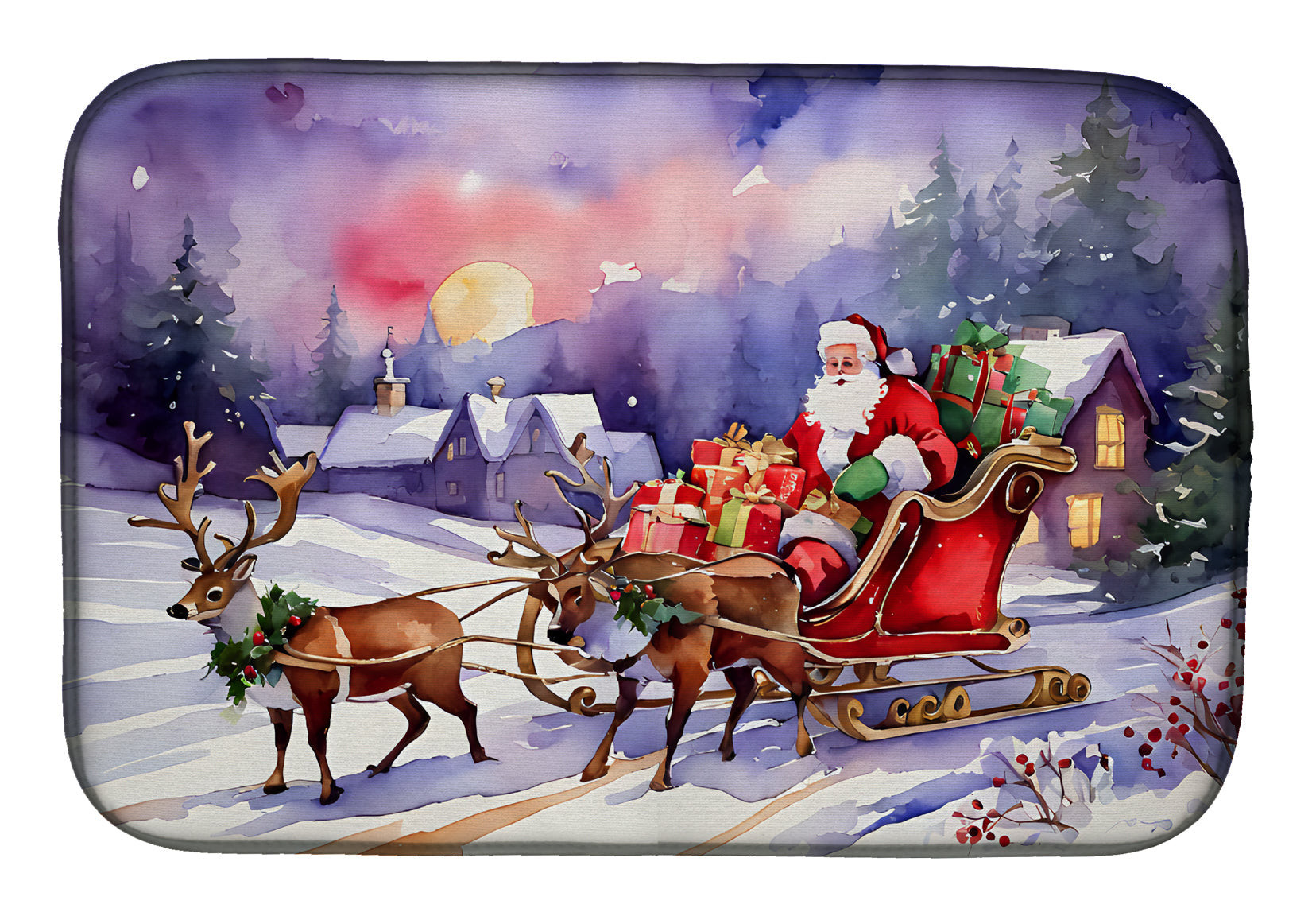 Buy this Christmas Santa and Sleigh Dish Drying Mat