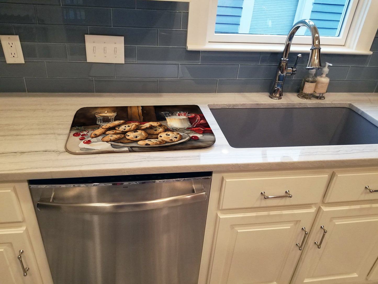 Christmas Cookies for Santa Dish Drying Mat
