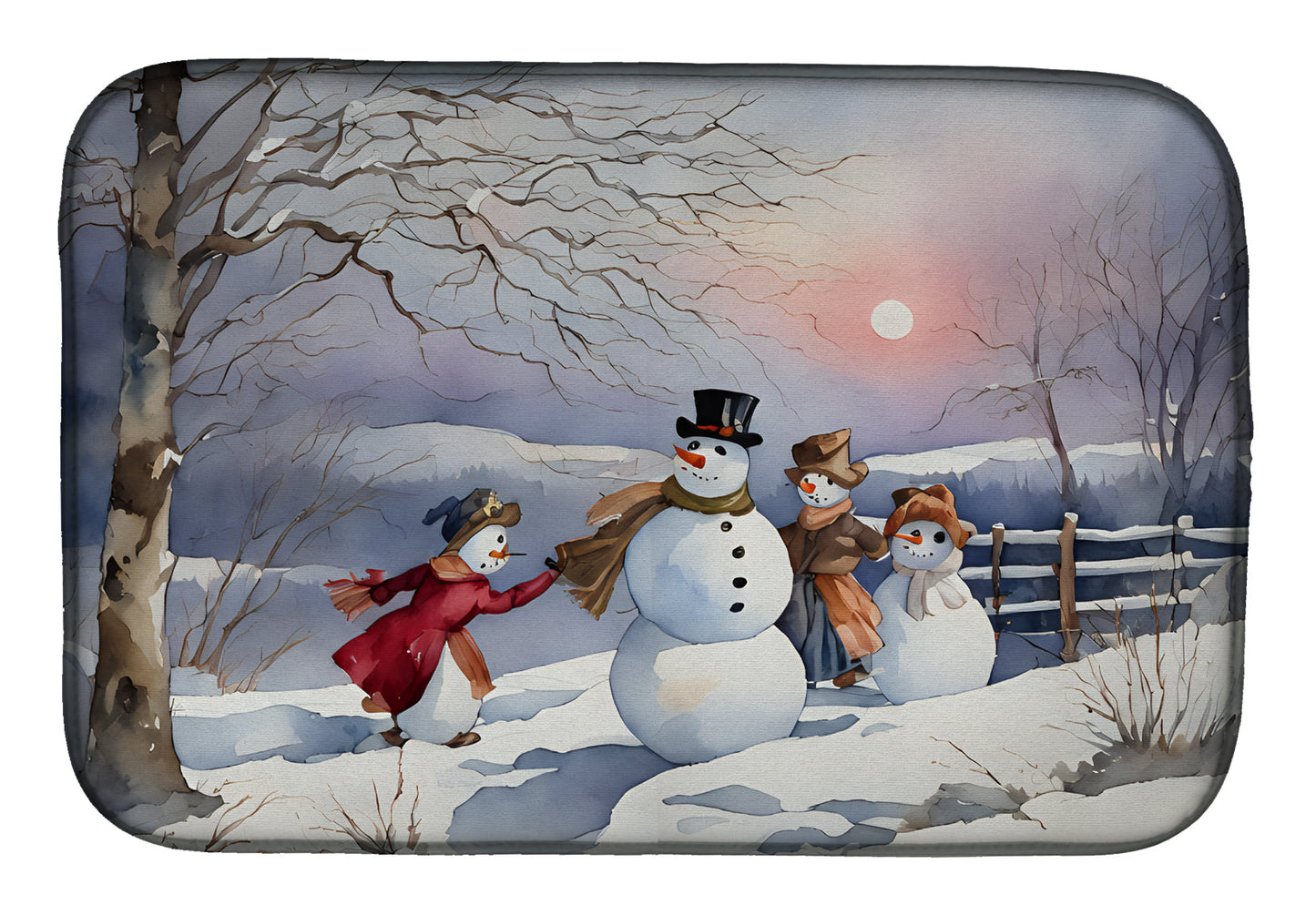 Buy this Christmas Snowmen Dish Drying Mat