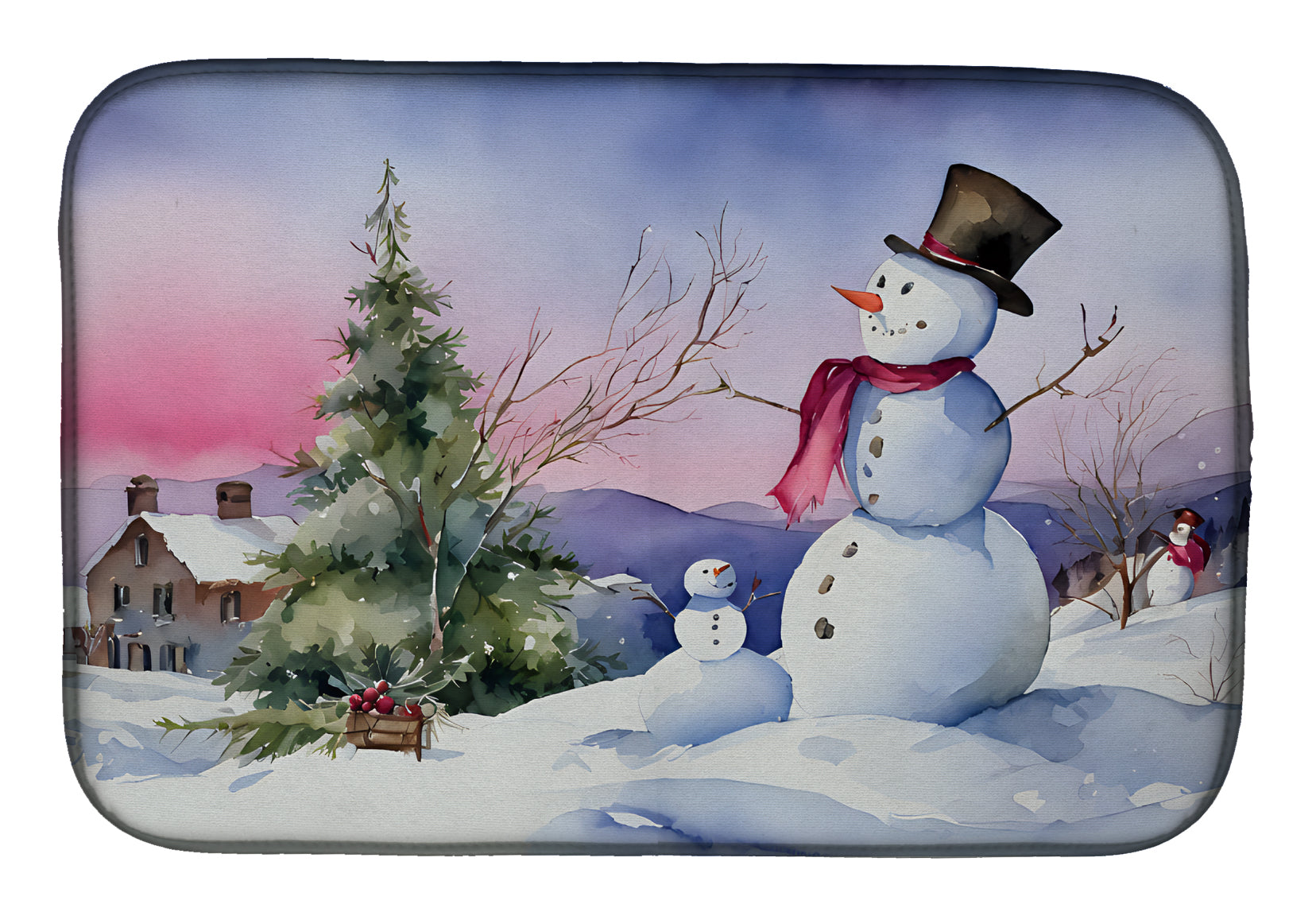 Buy this Christmas Snowmen Dish Drying Mat