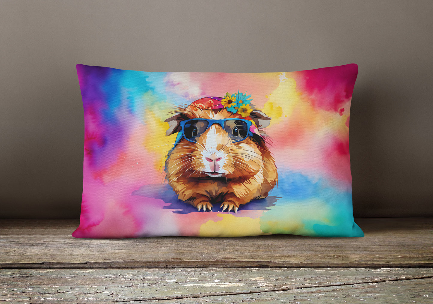 Hippie Animal Guinea Pig Throw Pillow