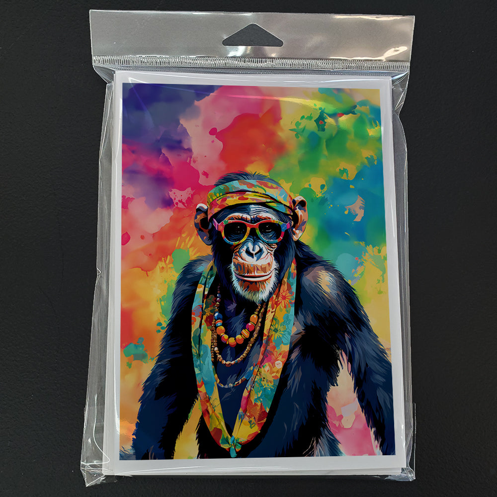 Hippie Animal Chimpanzee Greeting Cards Pack of 8