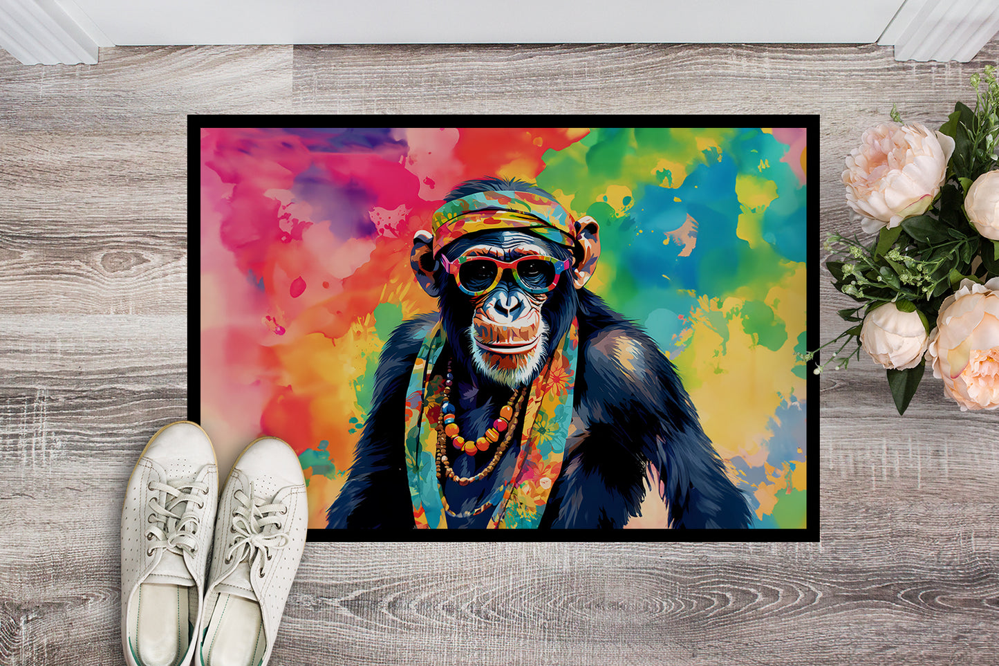 Hippie Animal Chimpanzee Doormat