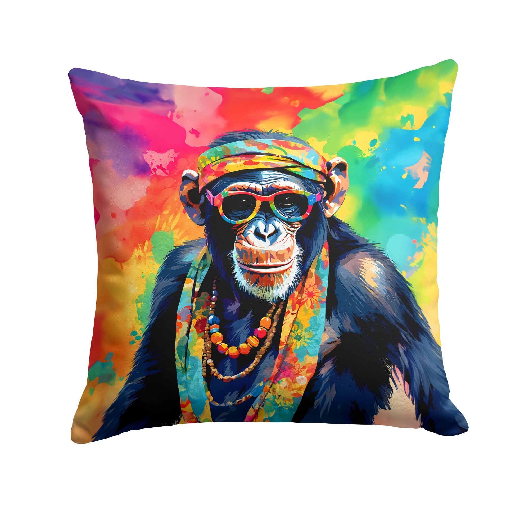 Buy this Hippie Animal Chimpanzee Throw Pillow