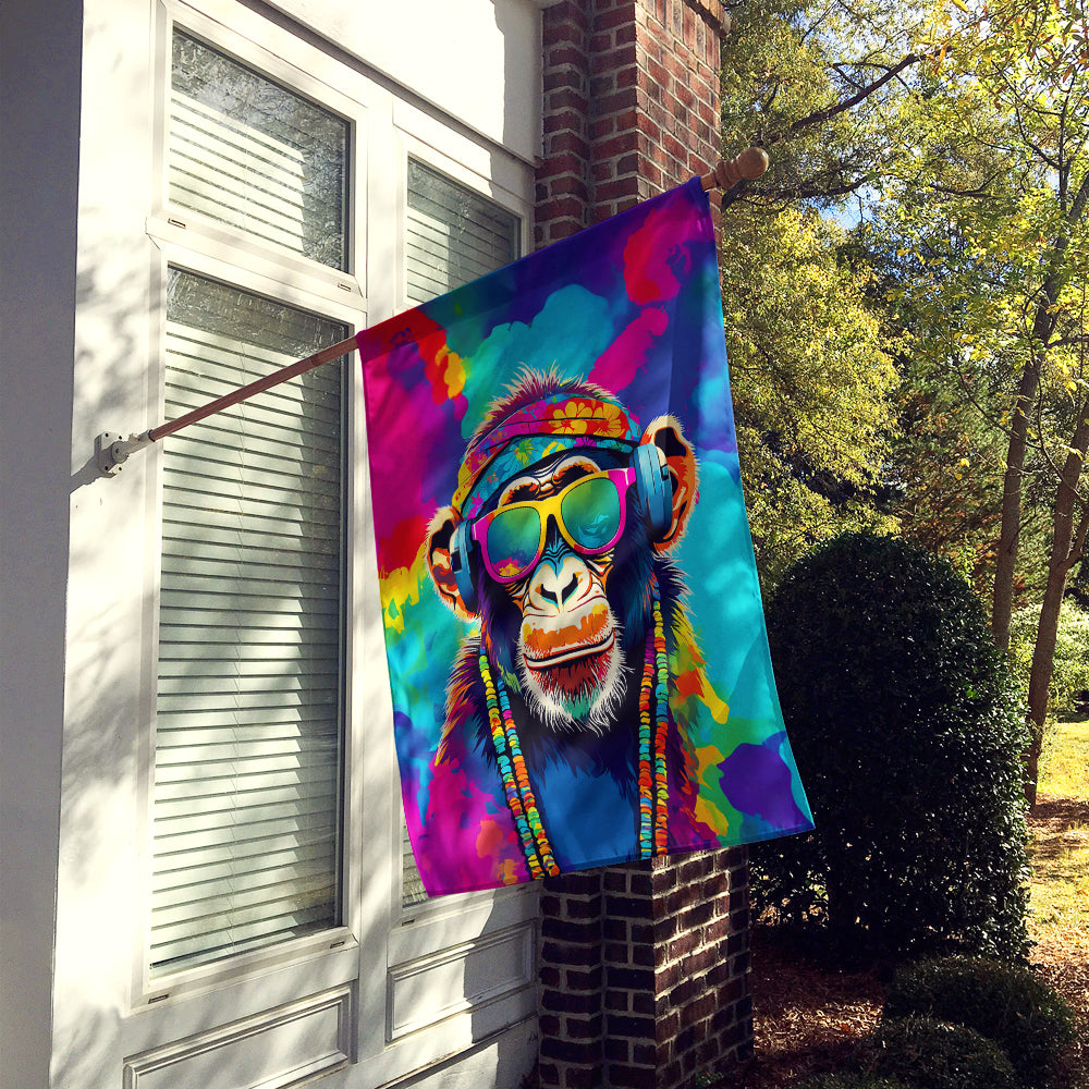 Hippie Animal Chimpanzee House Flag