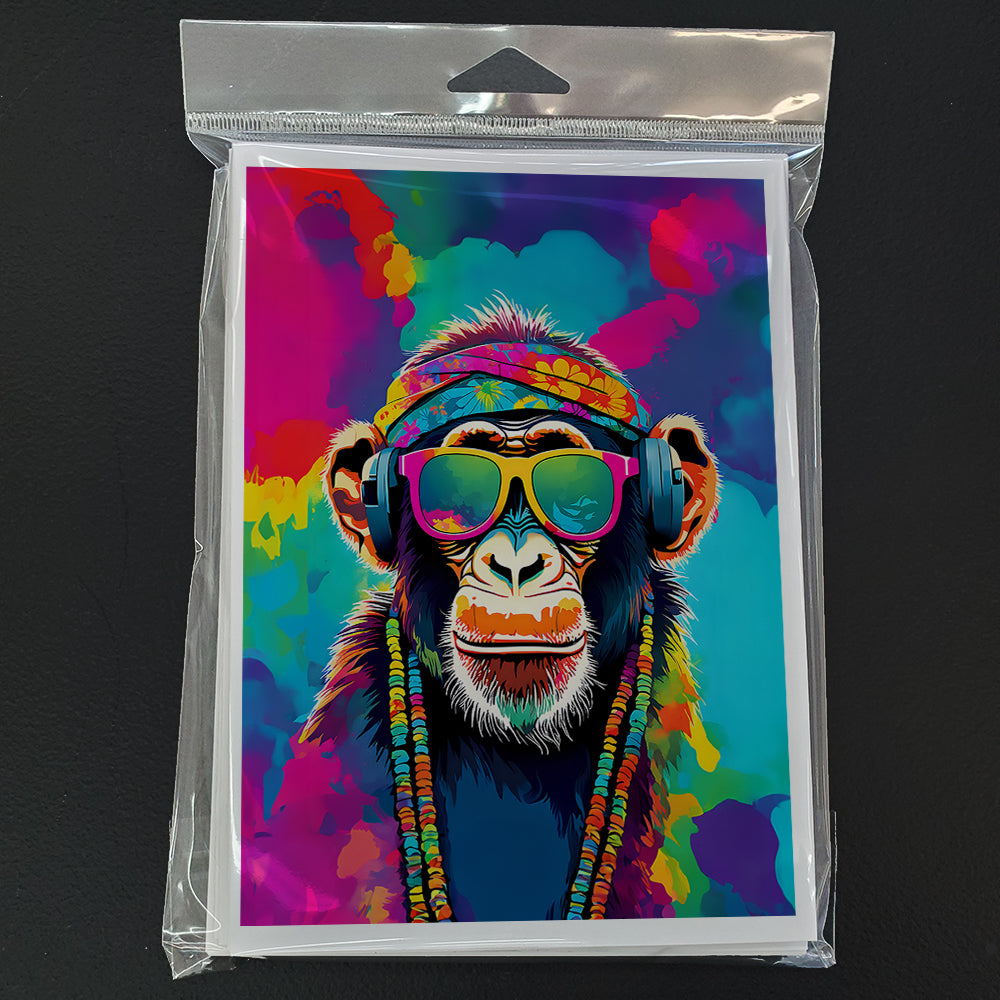 Hippie Animal Chimpanzee Greeting Cards Pack of 8