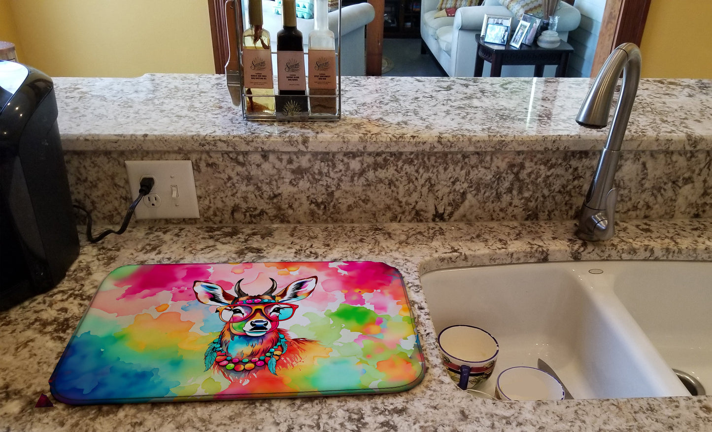 Hippie Animal Deer Dish Drying Mat