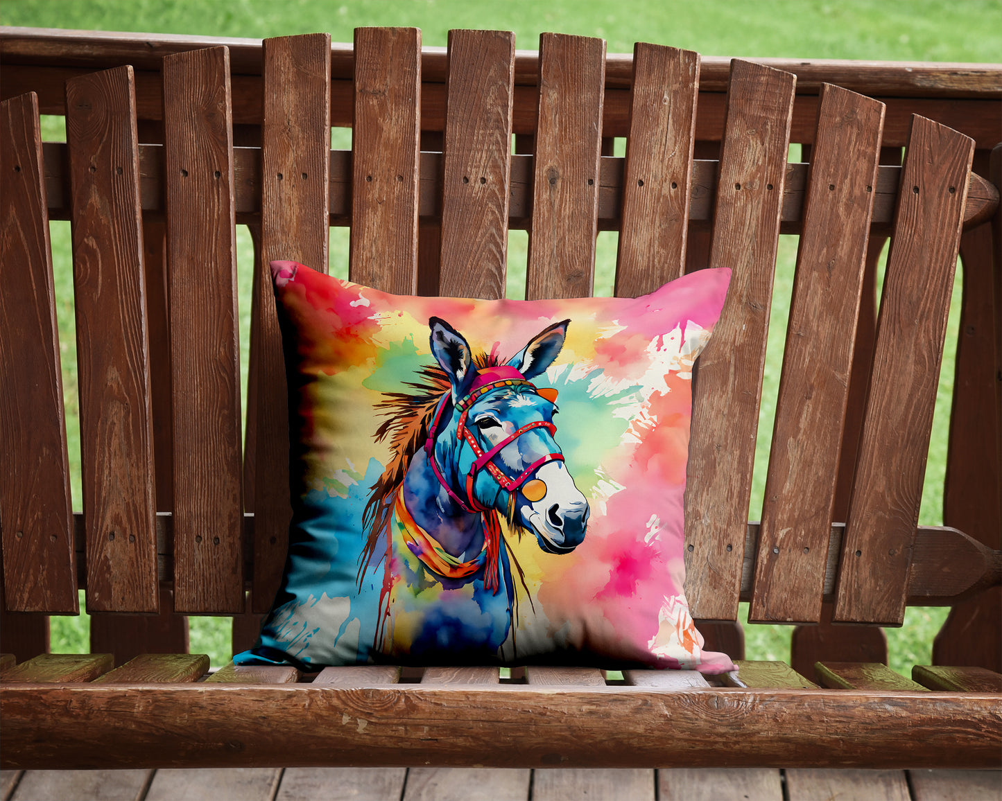 Hippie Animal Donkey Throw Pillow