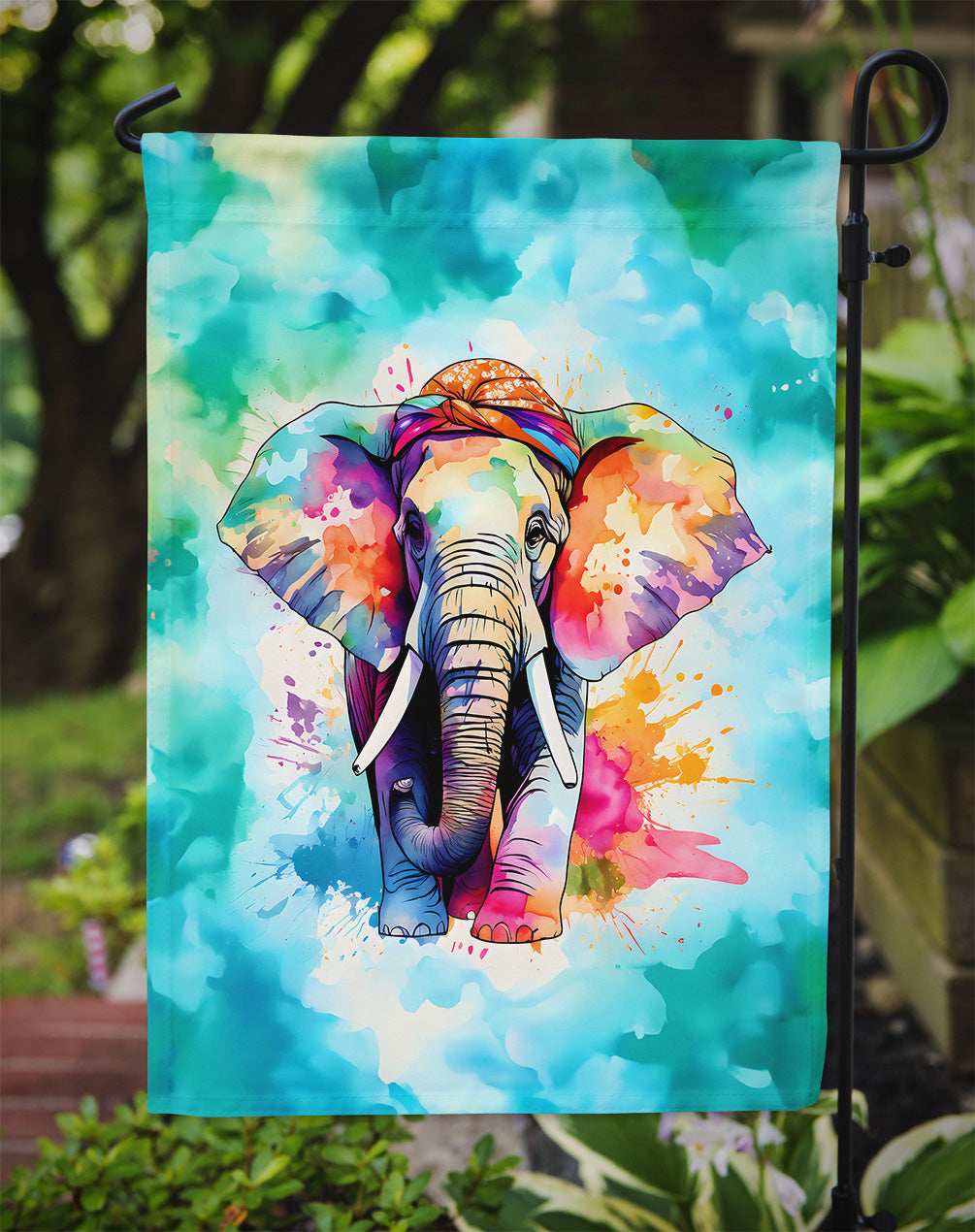 Hippie Animal Elephant Garden Flag