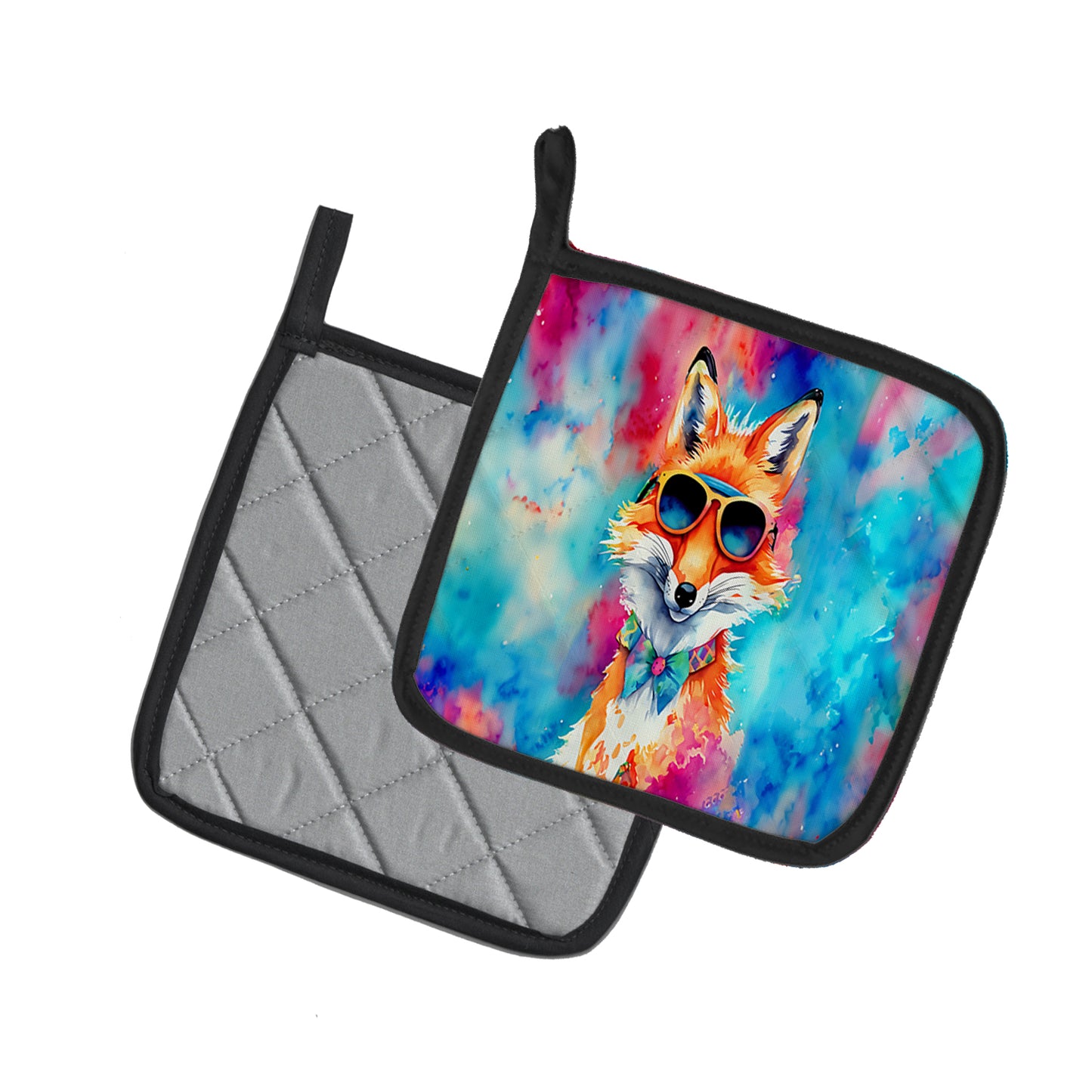 Hippie Animal Fox Pair of Pot Holders