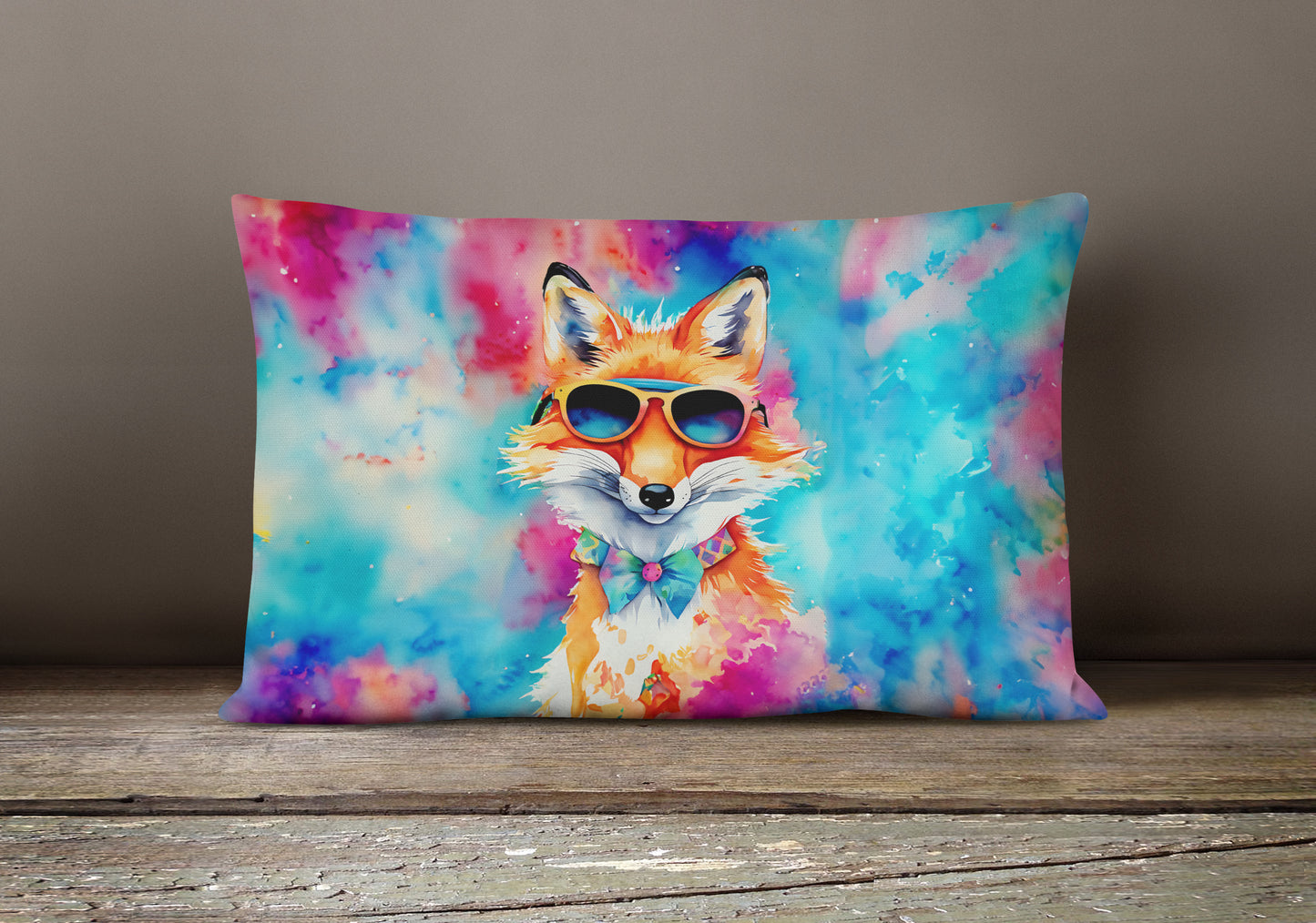 Hippie Animal Fox Throw Pillow