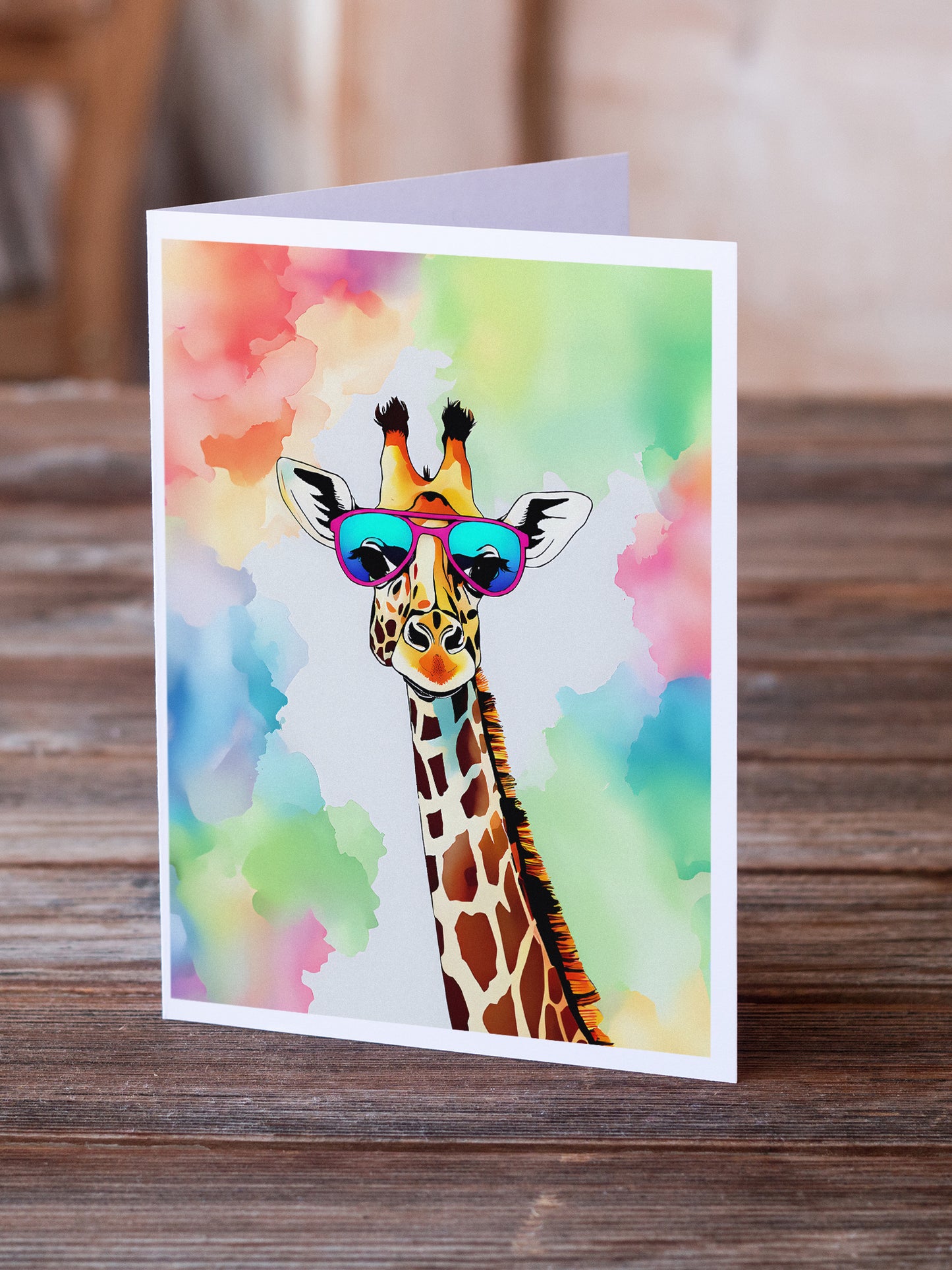 Hippie Animal Giraffe Greeting Cards Pack of 8