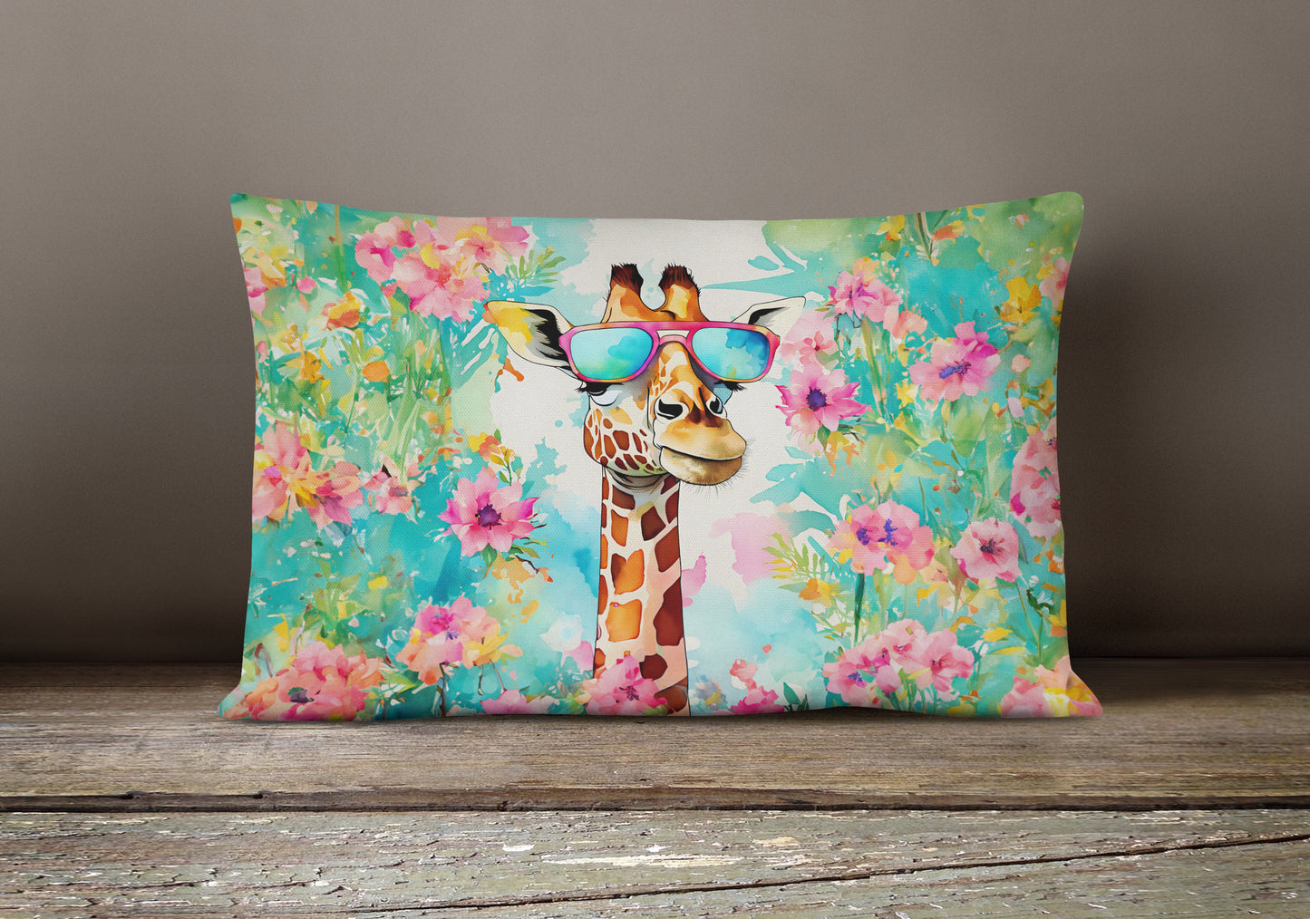 Hippie Animal Giraffe Throw Pillow