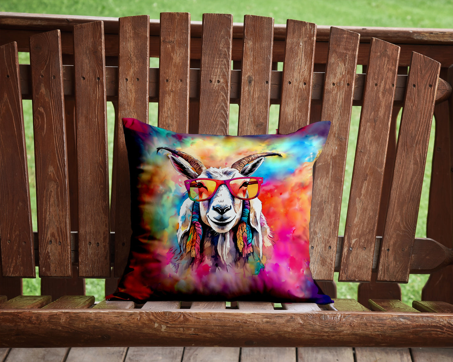 Hippie Animal Goat Throw Pillow