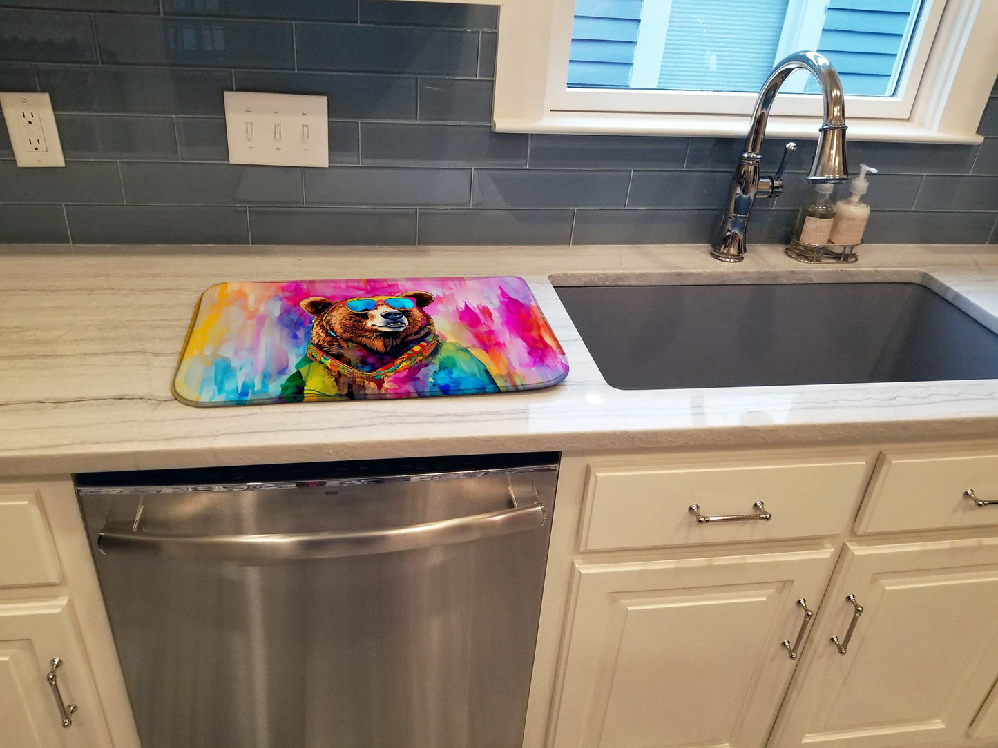 Hippie Animal Grizzly Bear Dish Drying Mat