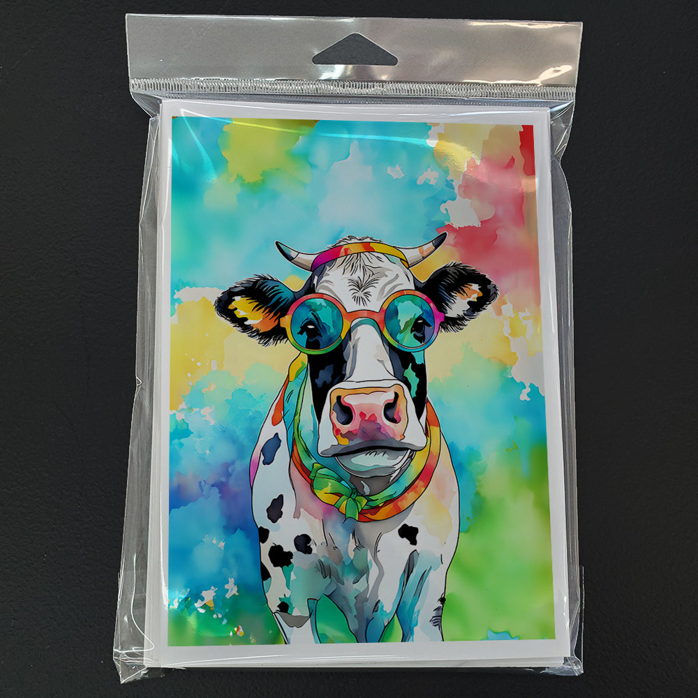 Hippie Animal Cow Greeting Cards Pack of 8