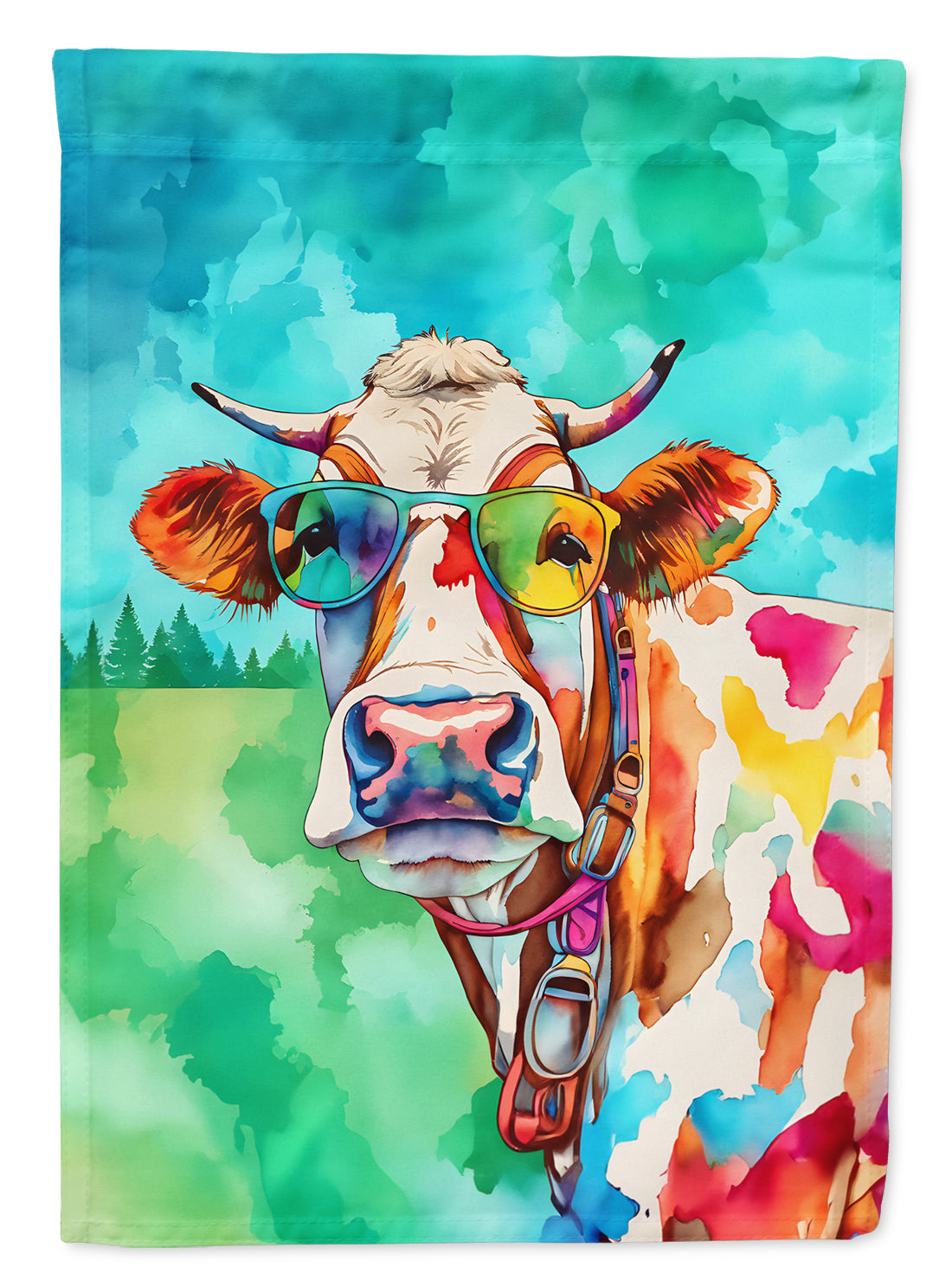 Buy this Hippie Animal Cow Garden Flag