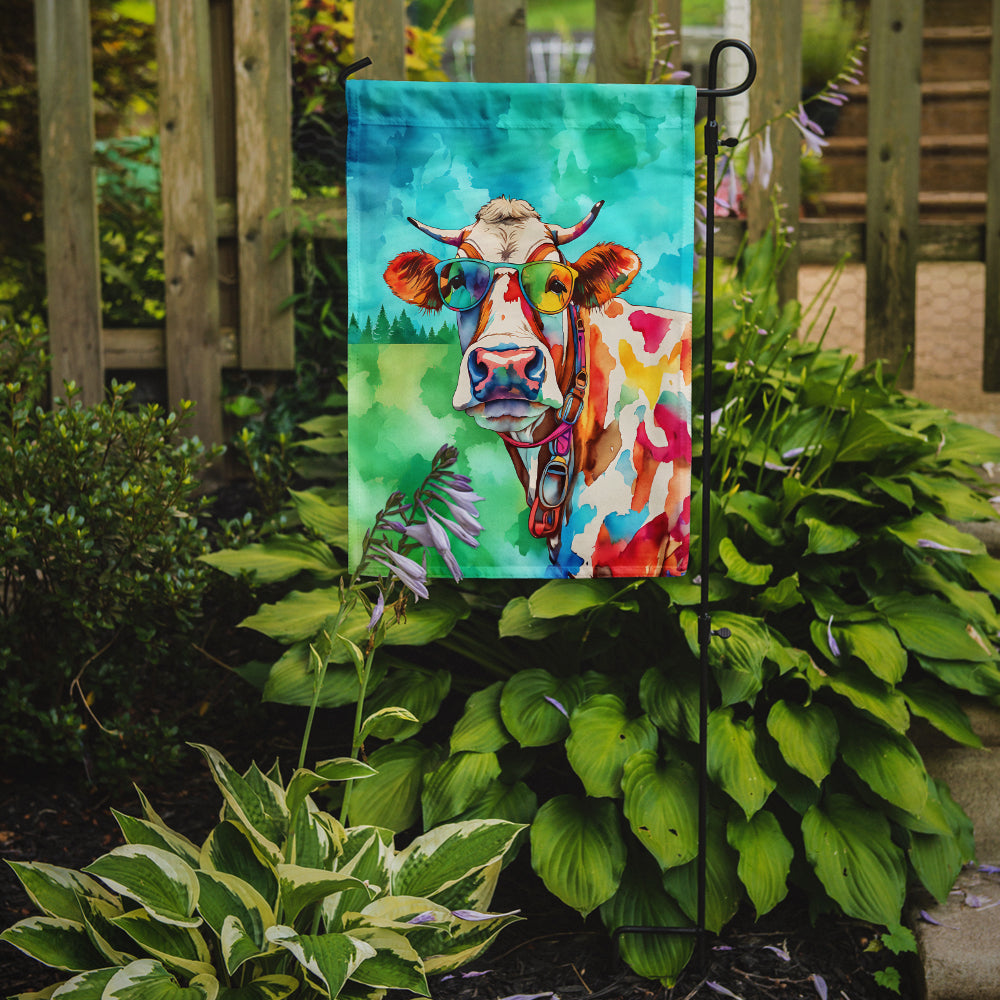 Hippie Animal Cow Garden Flag