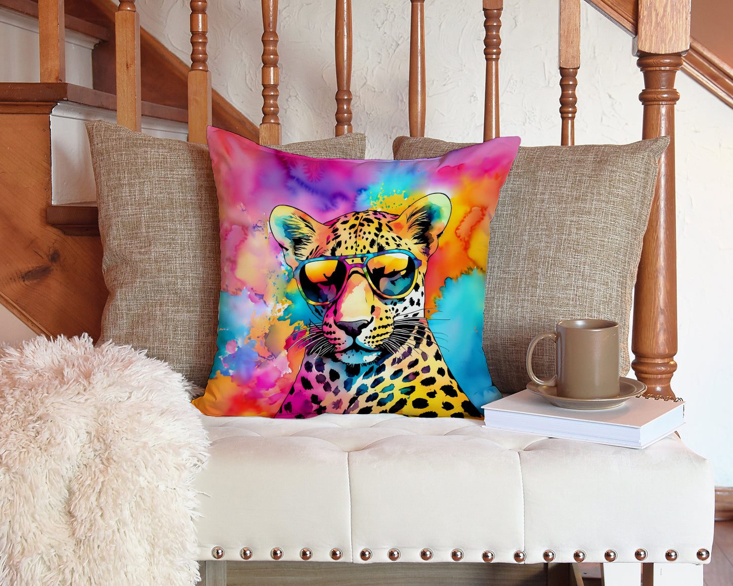 Hippie Animal Leopard Throw Pillow