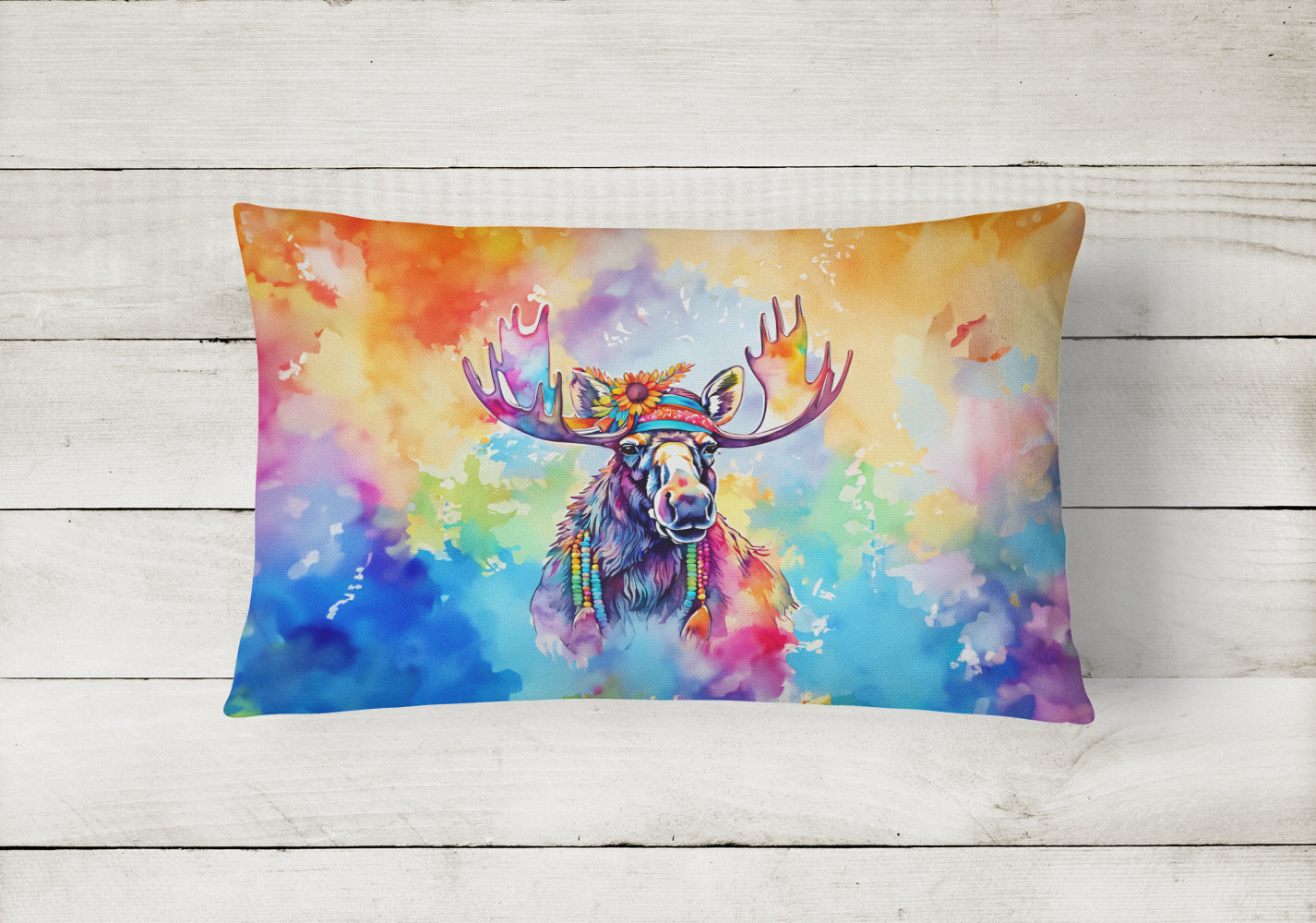 Hippie Animal Moose Throw Pillow