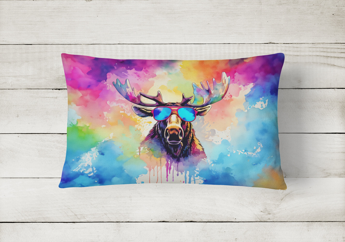 Hippie Animal Moose Throw Pillow