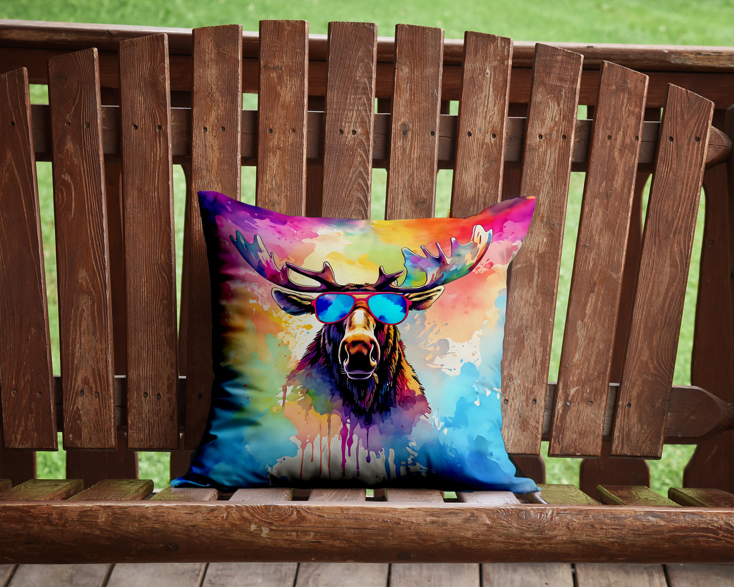 Hippie Animal Moose Throw Pillow