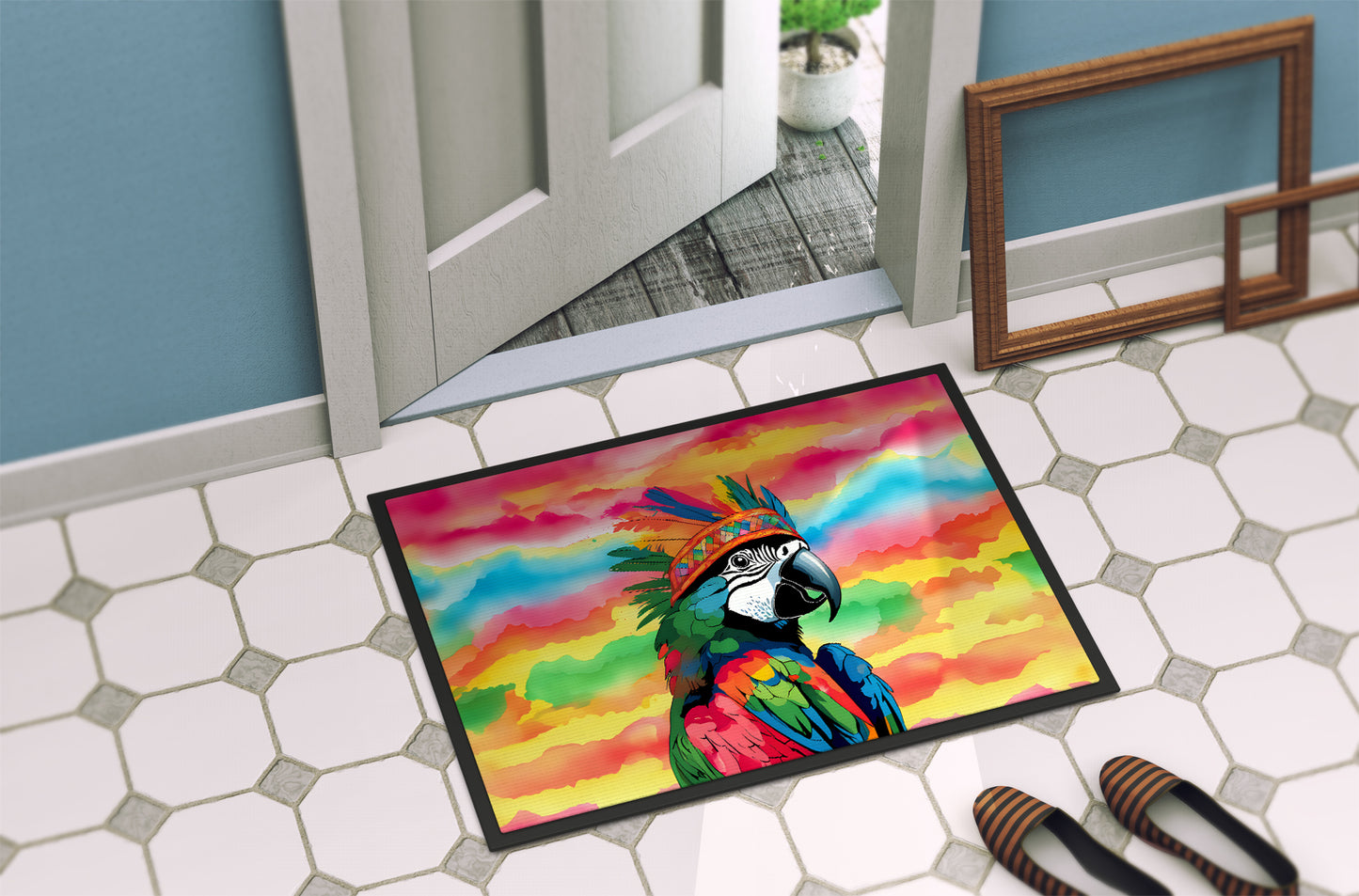 Hippie Animal Parrot Doormat