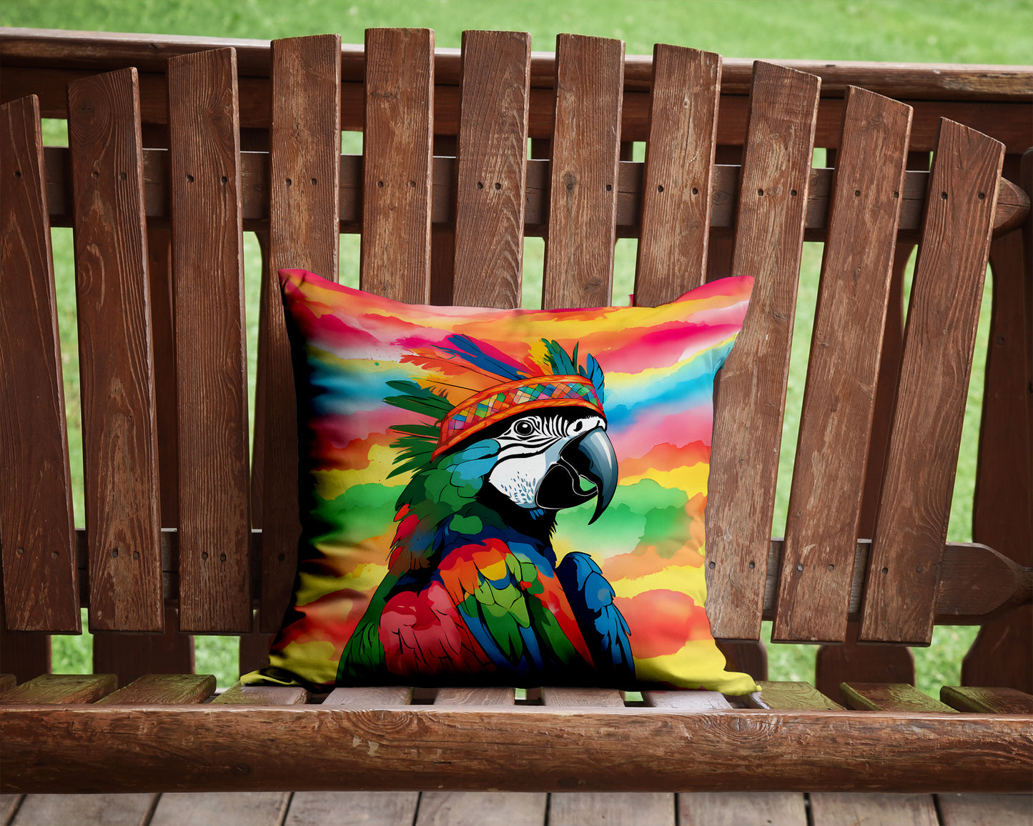 Hippie Animal Parrot Throw Pillow